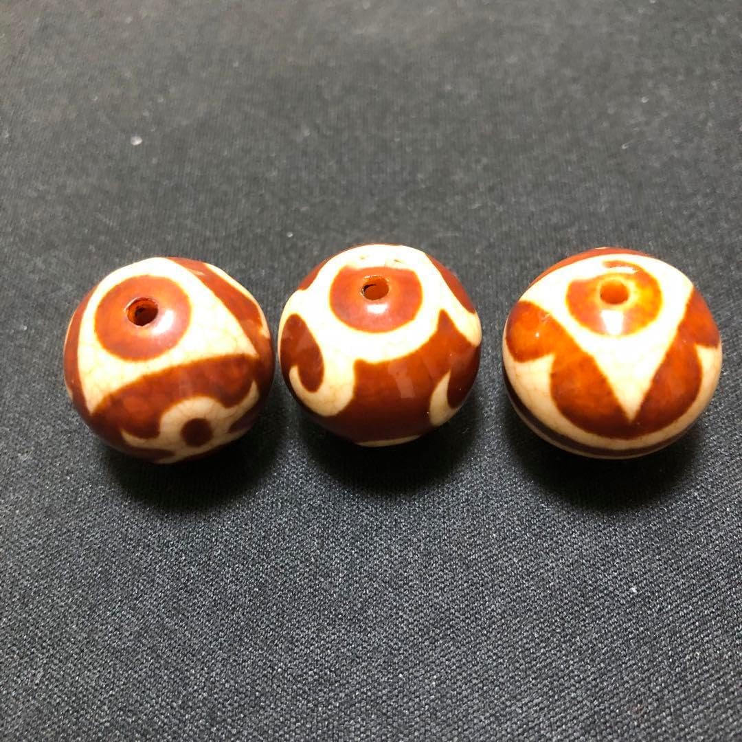 上肯龍紋天珠‼️西蔵護摩供龍紋虎牙財神、虎牙貴人、双虎牙、如意宝珠